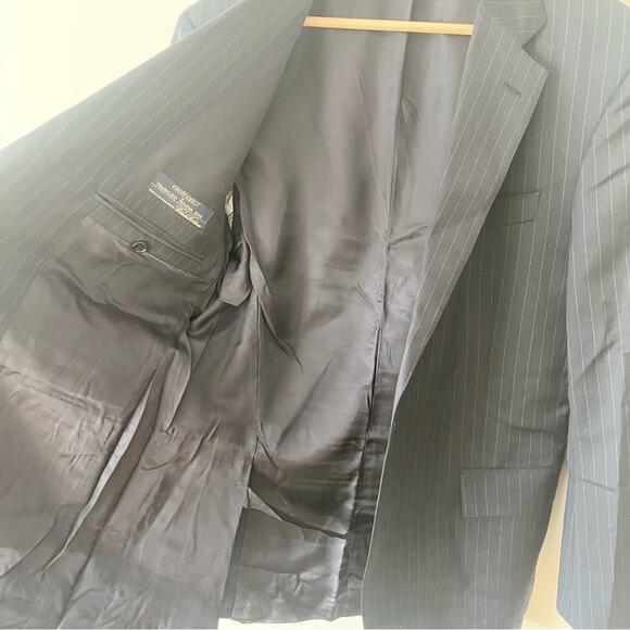Brooks Brothers Navy Pinstripe Men's Wool Blazer Italian Fabric Size 41R - Picture 6 of 10